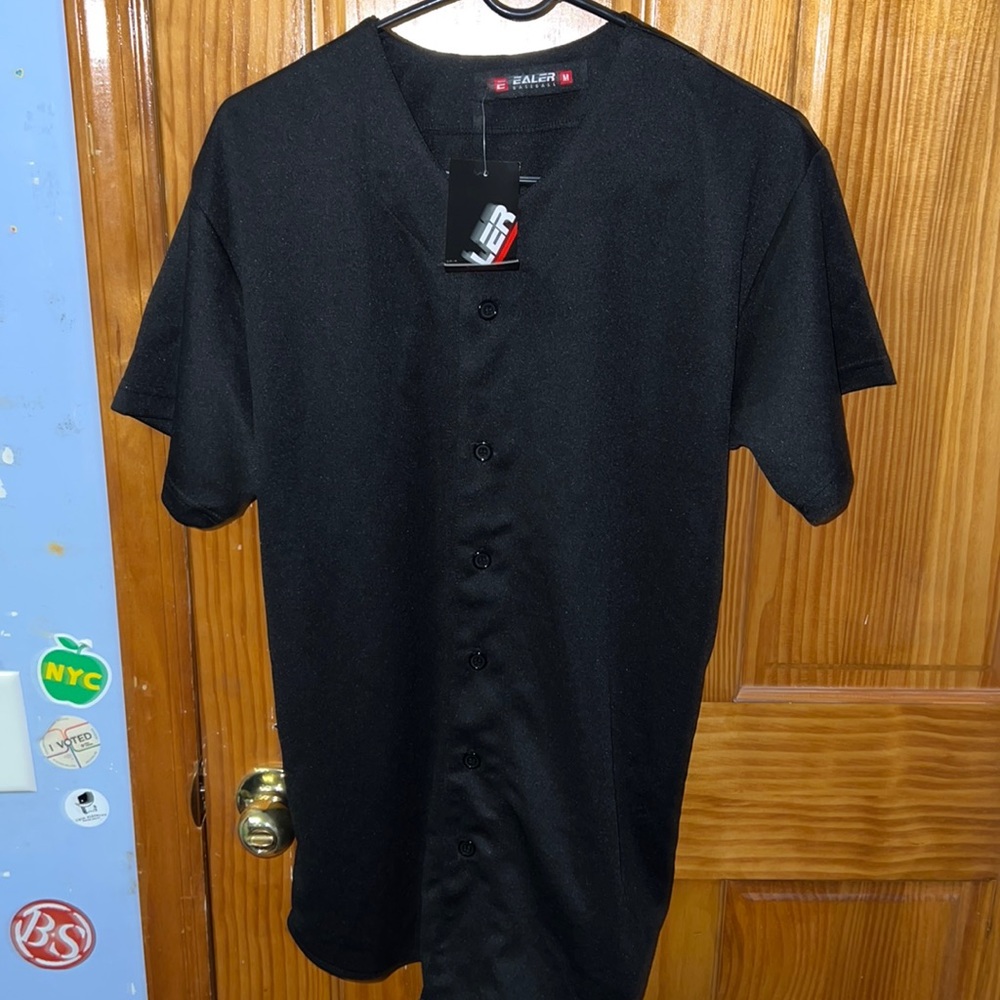 Ealer Mens Baseball Button Down Jersey Size M